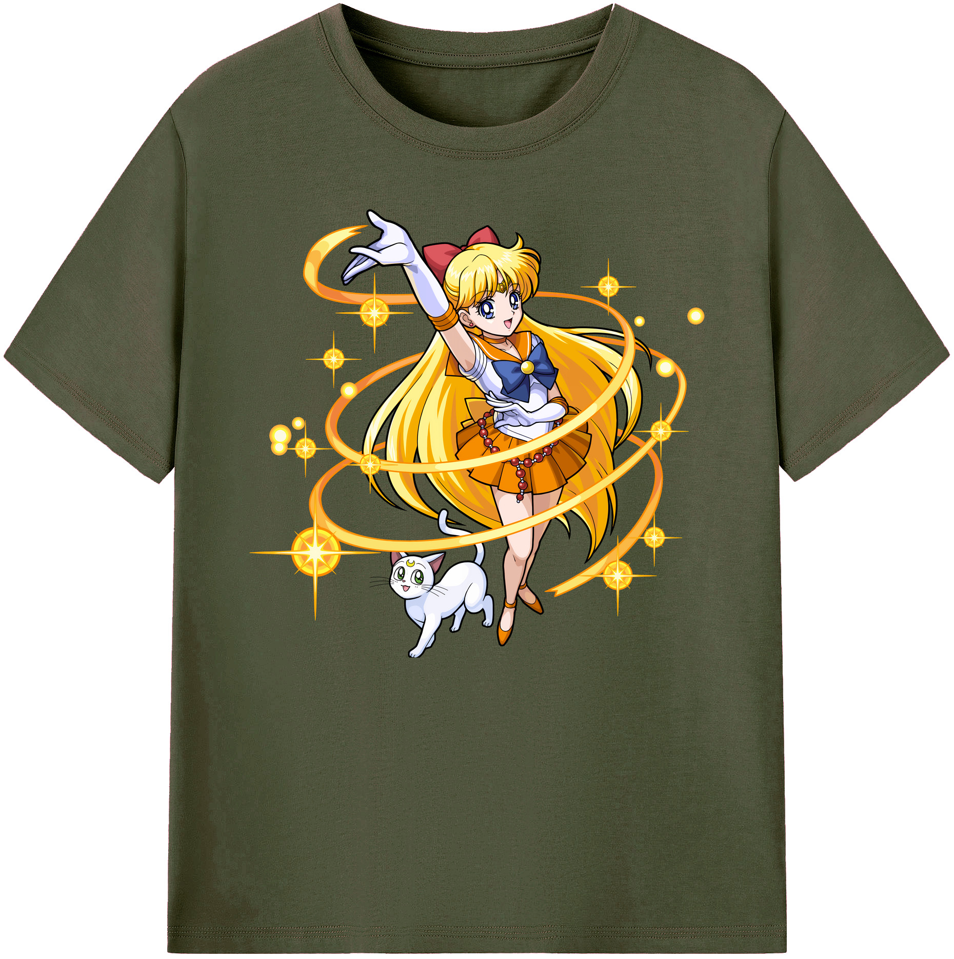 （画像用） 美少女戦士セーラームーン 愛野 美奈子 あいの みなこ Sailor Moon Aino Minako 綿100％ メンズ半袖Tシャツ｜肌触りやわらか＆通気性
